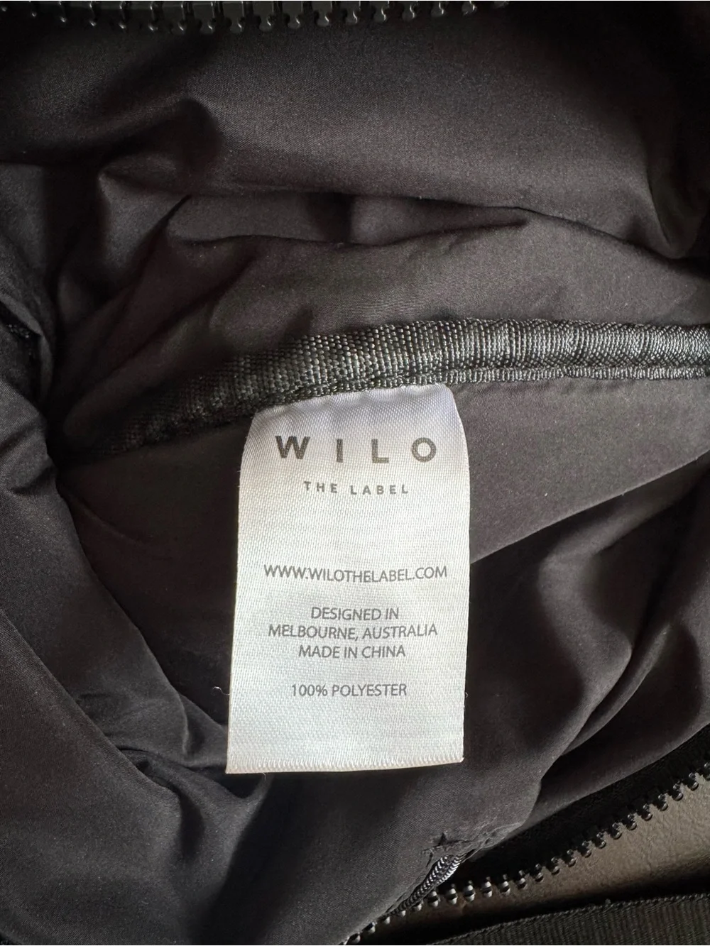 WILO The Label Black Puffer Soft Crescent Hobo Bag, Adjustable Strap